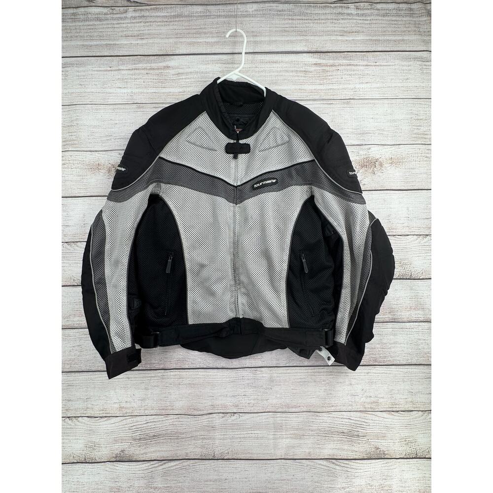 Tourmaster Intake Series 2 Motorcycle Jacket Mens XL Silver Black With Liner